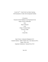 Second LifeTM:  Virtual World Case Studies Exploring Self-Determination of Adults with Developmental Disability