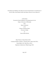 Developing and Validating a New Physical Activity Goal Instrument: Can the Reasons to Exercise (REX) Scale Identify Profiles that Enhance Physical Activity Behaviors?