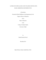 Administrator Perspectives: Impacts of Alternative Special Education Teacher Certification in Idaho