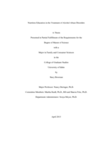 Nutrition Education in the Treatment of Alcohol Abuse Disorders