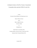An Empirical Analysis of the Price Variance of Agricultural Commodities before and after COVID-19 in the USA