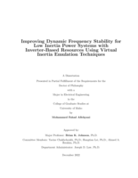 Improving Dynamic Frequency Stability for Low Inertia Power Systems with Inverter-Based Resources Using Virtual Inertia Emulation Techniques