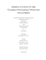 Validation of a Device for High-Throughput Phenotyping of Wheat Stem Flexural Rigidity