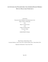 AN INTEGRATED FRAMEWORK FOR ANDROID BASED MOBILE DEVICE MALWARE FORENSICS