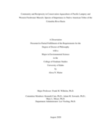 Community and Reciprocity in Conservation Aquaculture of Pacific Lamprey and Western Freshwater Mussels: Species of Importance to Native American Tribes of the Columbia River Basin