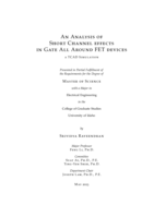 An Analysis of Short Channel effects in Gate All Around FET devices, a TCAD simulation