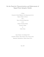 On the Passivity Characterization and Enforcement of Signal Power Integrity Models