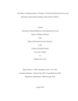 The Effects of Repeated Bouts of Fatigue on Peak Ground Reaction Forces and Kinematics during Drop Landings in Recreational Athletes