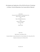 Development and application of free-fall fast pyrolysis technology to produce valorized bioproducts from lignocellulosic materials