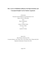 How Access to Definitions Influences the Representations and Conceptual Insights Used in Student Arguments