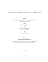Identifying Alternative Beef Cuts Suitable for Use as Beef Finger Steaks
