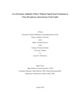 Use of Systemic Antibiotics With or Without Topical Nasal Treatments to Clear Mycoplasma ovipneumoniae From Lambs