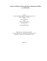 Sunk Cost Effects of Time and Effort: Enjoyment of Effort as a Moderator
