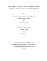 Climate impacts on county-level interannual variability in winter wheat yield in the Columbia Basin, USA