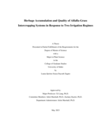 Herbage Accumulation and Quality of Alfalfa-Grass Intercropping Systems in Response to Two Irrigation Regimes