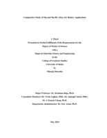 Comparative Study of Mg and Mg-RE Alloys for Battery Application