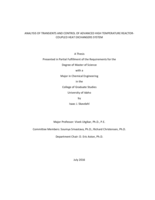 ANALYSIS OF TRANSIENTS AND CONTROL OF ADVANCED HIGH TEMPERATURE REACTOR-COUPLED HEAT EXCHANGERS SYSTEM