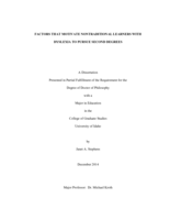 Factors that Motivate Nontraditional Learners with Dyslexia to Pursue Second Degrees