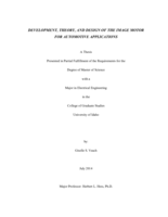 Development, Theory and Design of the Image Motor for Automotive Applications