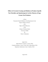 Effects of Livestock Grazing and Habitat on Predator-Specific Nest Mortality and Spatiotemporal Activity Patterns of Sage-Grouse Nest Predators