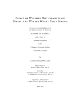 Effect of Weather Disturbances on Spring and Winter Wheat Price Spread