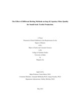 The effect of different retting methods on hop (H. lupulus) fiber quality for small-scale textile production.