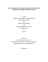 Use of hyperspectral remote sensing to predict forest soil phosphorus and wildfire ash metal content