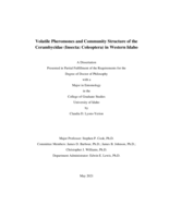 Volatile Pheromones and Community Structure of the Cerambycidae (Insecta: Coleoptera) in Western Idaho