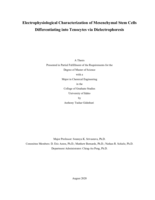 Electrophysiological Characterization of Mesenchymal Stem Cells Differentiating into Tenocytes via Dielectrophoresis