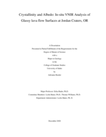 Crystallinity and Albedo: In-situ VNIR Analysis of Glassy lava flow Surfaces at Jordan Craters, OR