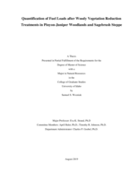 Quantification of Fuel Loads after Woody Vegetation Reduction Treatments in Pinyon-Juniper Woodlands and Sagebrush Steppe