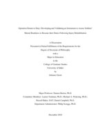 Operation Return to Duty: Developing and Validating an Instrument to Assess Soldiers’ Mental Readiness to Resume their Duties Following Injury Rehabilitation