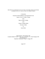 THE EFFECTS OF SENSORY FLOW ON THE AUTONOMIC NERVOUS SYSTEM: A DISSERTATION OF CLINICAL PRACTICE IMPROVEMENT