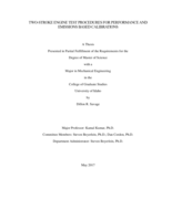 Two-Stroke Engine Test Procedures for Performance and Emissions Based Calibrations