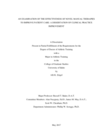 An Examination of the Effectiveness of Novel Manual Therapies to Improve Patient Care: A Dissertation of Clinical Practice Improvement