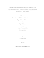 The Impact of Agency, Risk Taking, Collaboration, and Relationships in the Classroom and their Implications for Professional Development