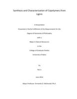 Synthesis and Charaterization of Copolymers from Lignin