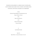 The Fruits of Development in a Desert Ecology: Investigating Egypt's Export-Based Agricultural Economy and its Implications on Ecology and Water Availability in an Arid Region.