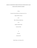 DESIGN OF A RADIOISOTOPE THERMO-PHOTOVOLTAIC POWER SOURCE BY LASER DRIVEN ISOTOPE SURROGATE ASSEMBLY