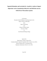 Ingested histamine and serotonin by Anopheles stephensi impact important vector transmission behaviors and infection success with diverse Plasmodium species
