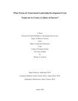 What Norms do Team-based Leadership Development Event Teams use to Create a Culture of Success?