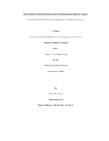 Dairy Waste Treatment Utilizing a Two-Phase Anaerobic Digestion System: Evaluation of Parallel Reactor Configuration and Mixing Intensity