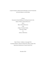 Long-term Impacts of Marine Derived Nitrogen on Forest Productivity  and Carbon Balance in Central Idaho