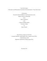 Trash talk in sport: A descriptive and philosophical assessment of the intentionality of trash talk in sport