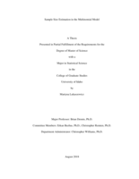 Sample Size Estimation in the Multinomial Model