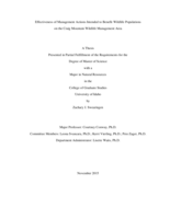Effectiveness of Management Actions Intended to Benefit Wildlife Populations on the Craig Mountain Wildlife Management Area