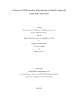 A Survey of Off-Reservation Water Leasing in Federally Approved Tribal Water Settlements