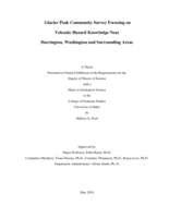Glacier Peak Community Survey Focusing on Volcanic Hazard Knowledge Near Darrington, Washington and Surrounding Areas