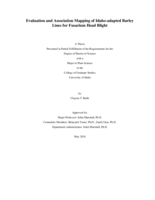 Evaluation and Association Mapping of Idaho-adapted Barley Lines for Fusarium Head Blight