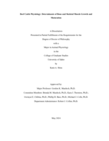 Beef Cattle Physiology: Determinants of Bone and Skeletal Muscle Growth and Maturation